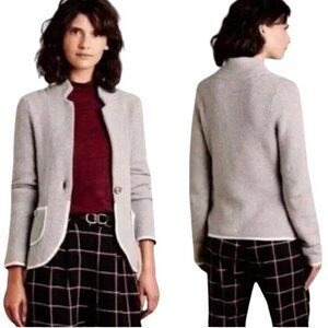 Anthropologie Moth Blakey Knit Cardigan Sweater Blazer Grey Size S